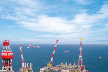 Oil production platform in the Caspian Sea