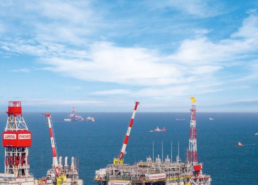 Oil production platform in the Caspian Sea
