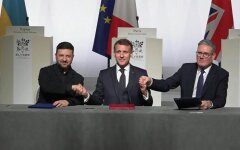 Volodymyr Zelensky, Keir Starmer, Emmanuel Macron
