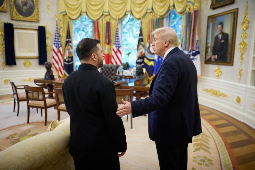 Volodymyr Zelensky and Donald Trump