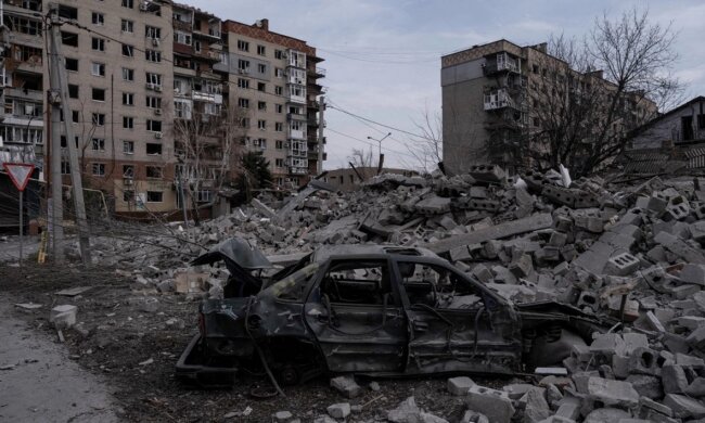 The destroyed city of Pokrovsk