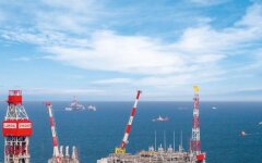 Oil production platform in the Caspian Sea