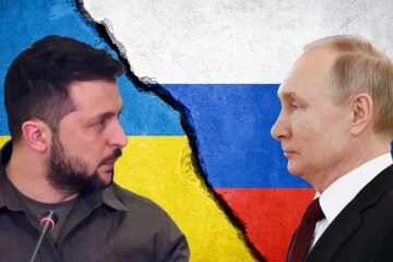 Volodymyr Zelensky and Vladimir Putin