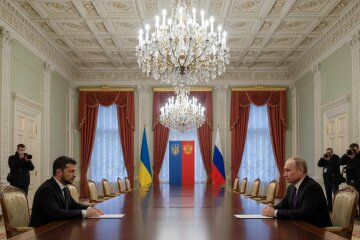 Volodymyr Zelensky, Vladimir Putin, AI generated image