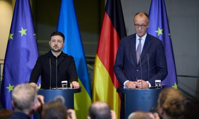 Volodymyr Zelensky, Friedrich Merz, photo - OP