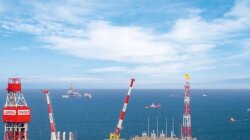 Oil production platform in the Caspian Sea