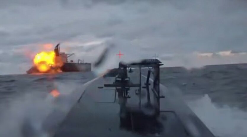 Russian tanker under attack by drones