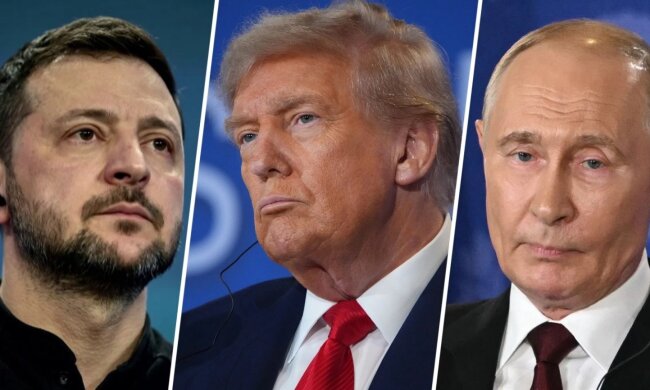 Volodymyr Zelensky, Donald Trump, Vladimir Putin
