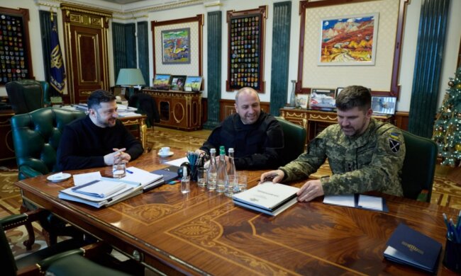 Volodymyr Zelensky, Rustem Umerov, Andriy Hnatov, photo - OP