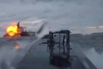 Russian tanker under attack by drones